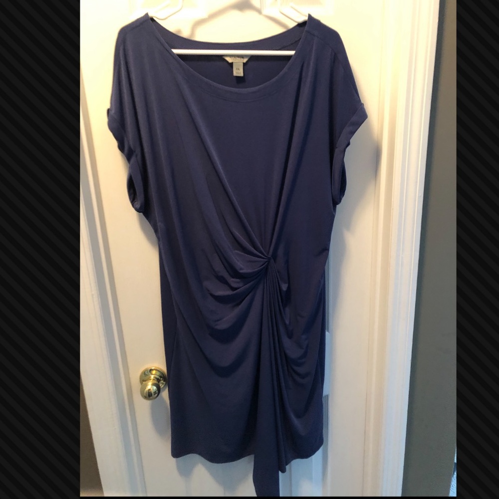 Kenneth Cole Navy Ruched Dress